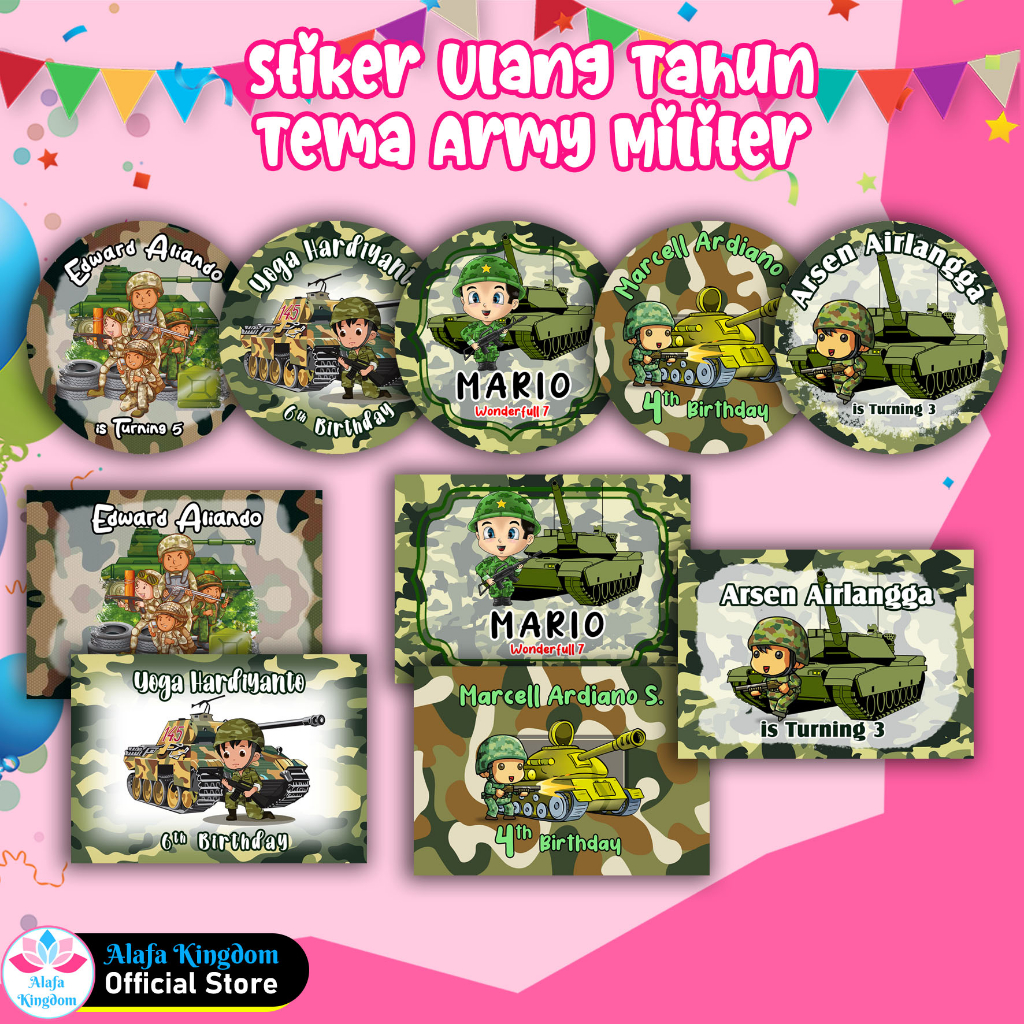 

[alafakingdom] Stiker Ulang Tahun Ultah Birtdhday Tema Army Militer