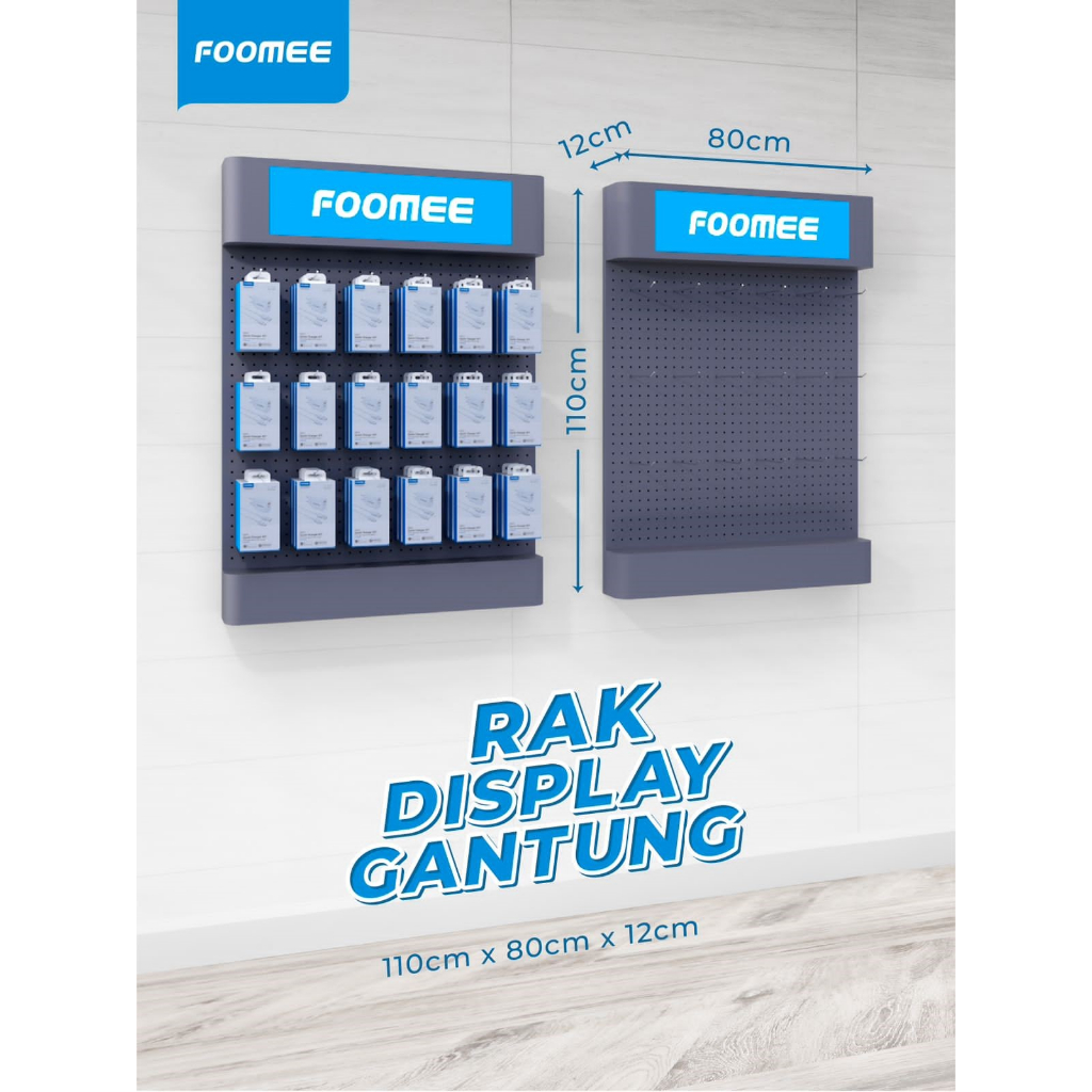 FOOMEE RAK DINDING /DAP RAK DINDING FOOMEE RAK DISPLAY GANTUNG 110CM x 80CM x 12CM ORIGINAL