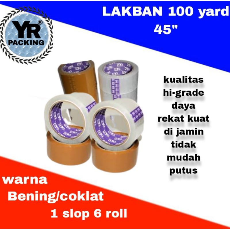 

Lakban Bening/coklat 100 yard 45mm kualitas kuat murah bandung