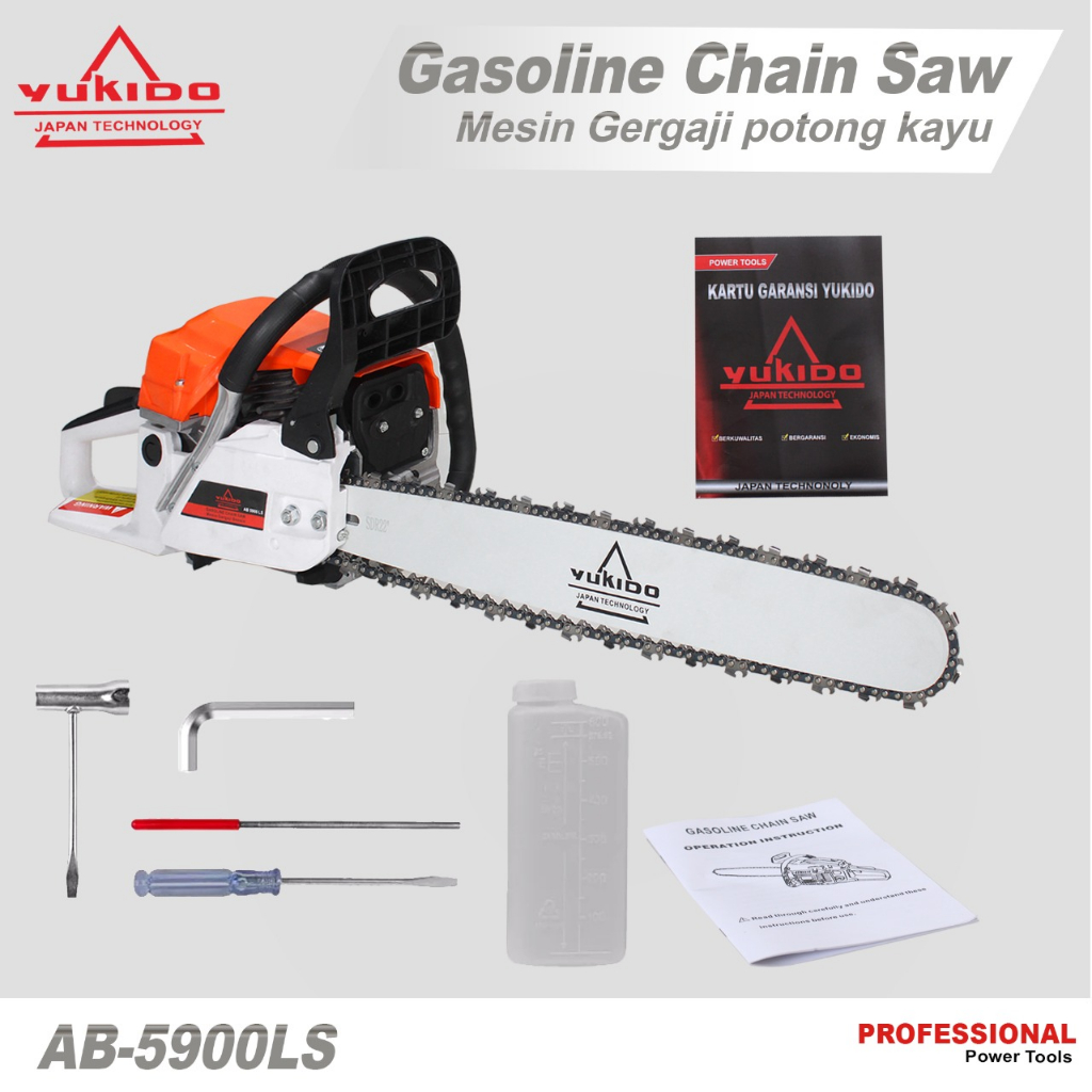 READY GERGAJI MESIN CHAINSAW BAR BAJA/LASER CHAINSAW 5900 2TAK BENSIN CHAINSAW MESIN POTONG KAYU 58CC MESIN Gergaji Potong Pohon Kayu Chain saw / Senso