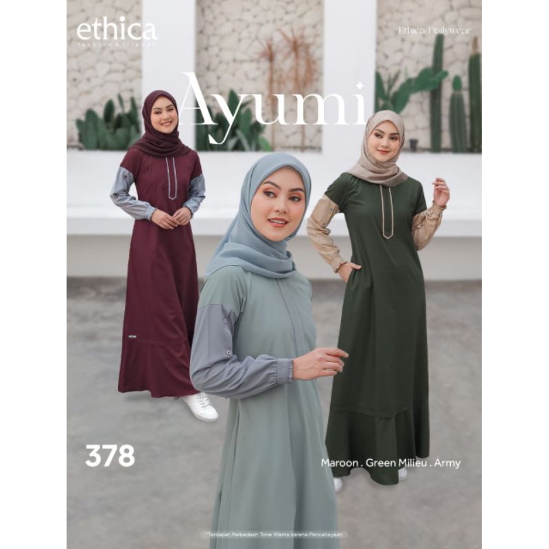 Ethica Gamis Ayumi 378 (Maroon, Army, Green Milieu)