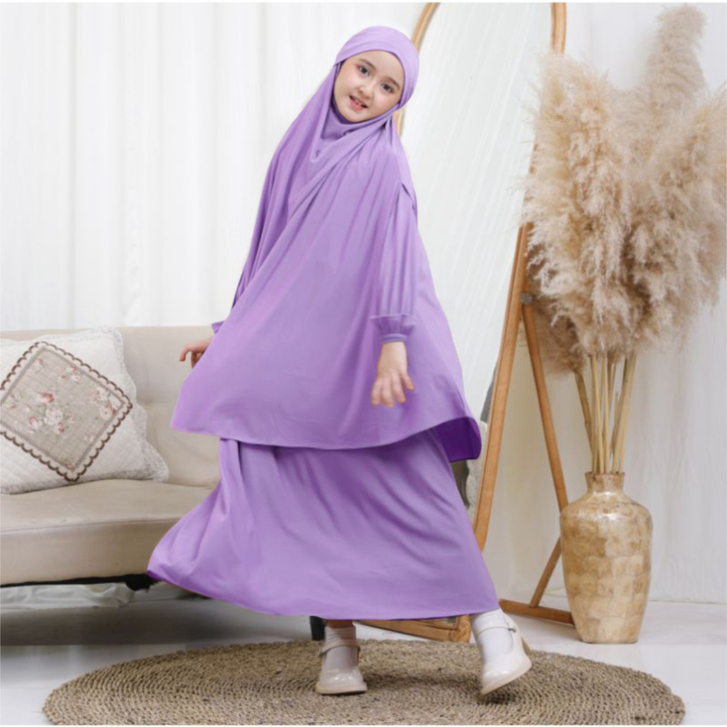 FenishaStore Gamis Anak Perempuan full set french khimar New Fatimah Set Usia 7-12 Tahun Bisa Bayar Ditempat COD