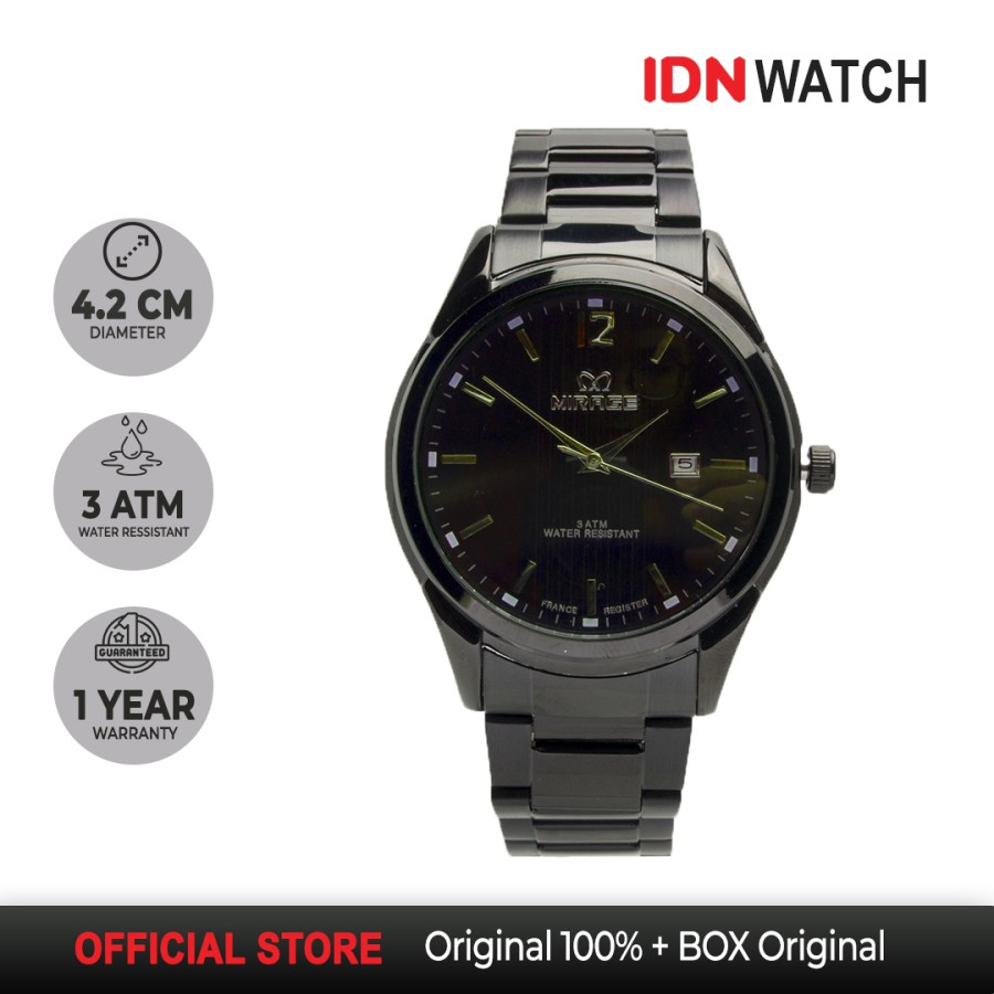 Jam Tangan Mirage Pria Garansi Resmin 1 Tahun Miragewatch Original 7570 M Full Black