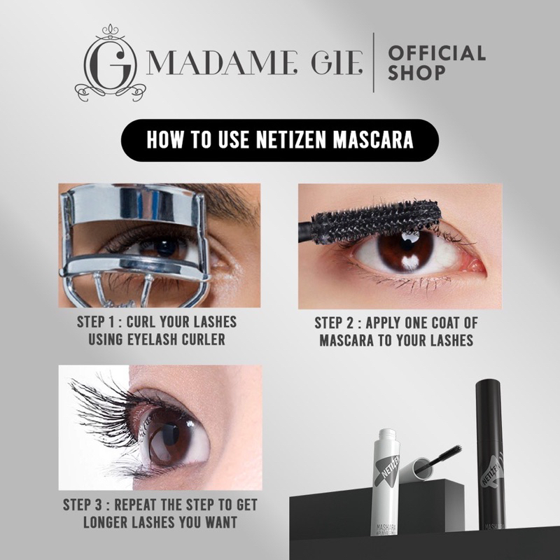 Madame Gie Mascara Netizen - Black Clear Make Up Maskara Waterproof
