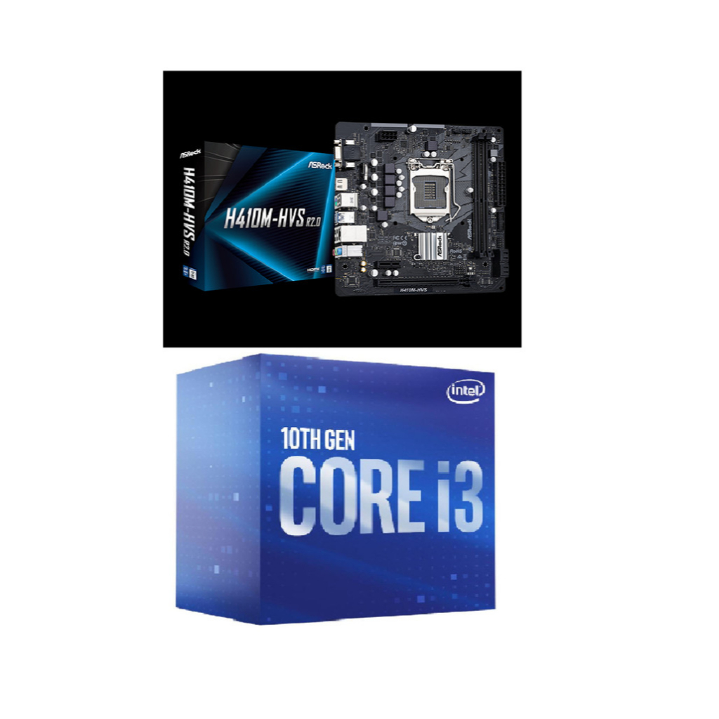 Paket Processor Intel Core i3 10105F + MOBO Asrock H410M-HVS