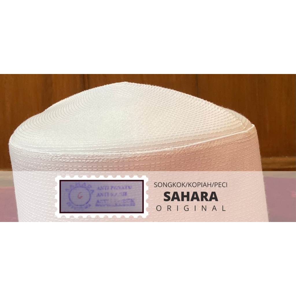Kopiah Sahara Original Putih Tebal / Peci Batok / Peci Kalbut Super Sahara