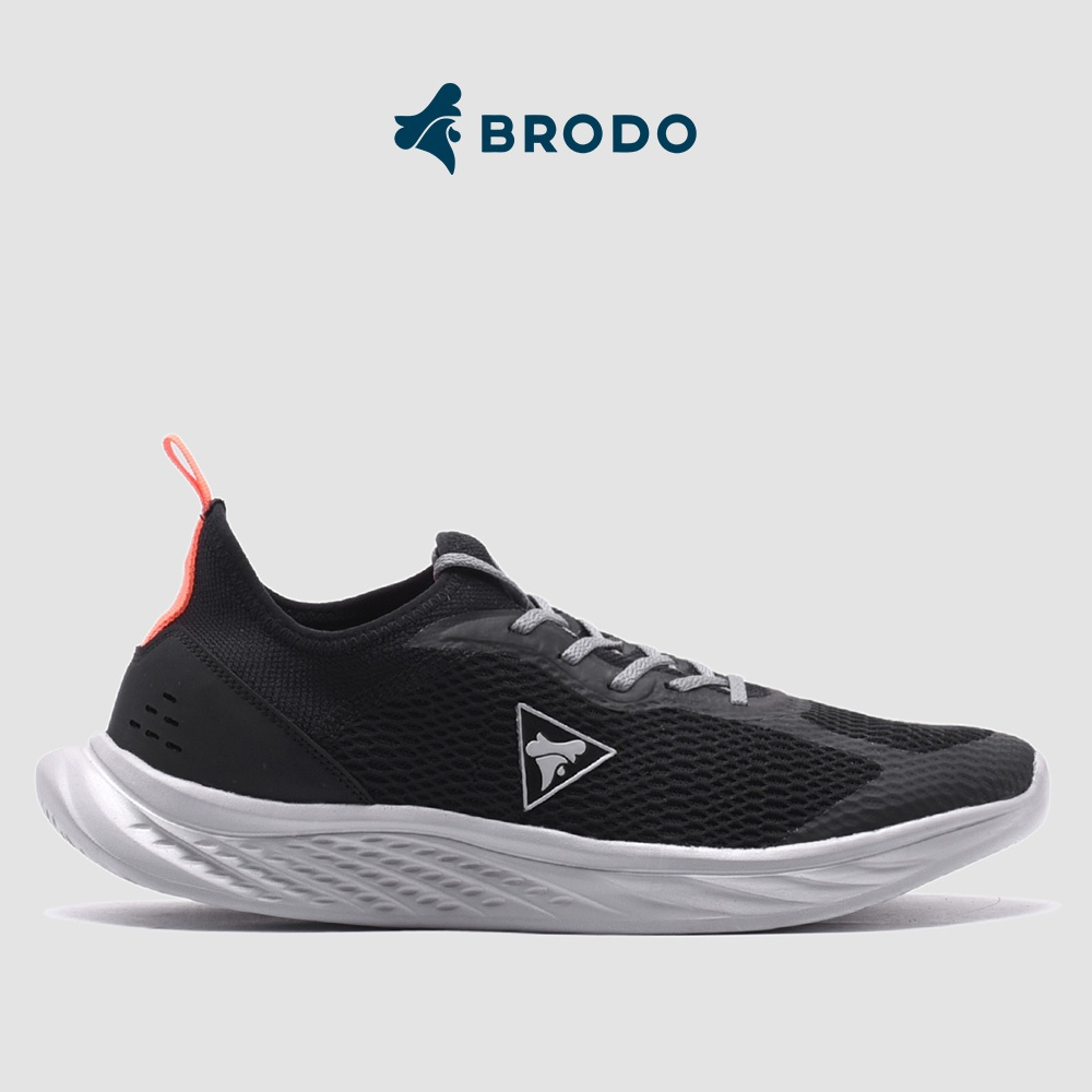 BRODO Active Pacer Black White Original Sepatu Sneakers Sport Running Hitam Putih