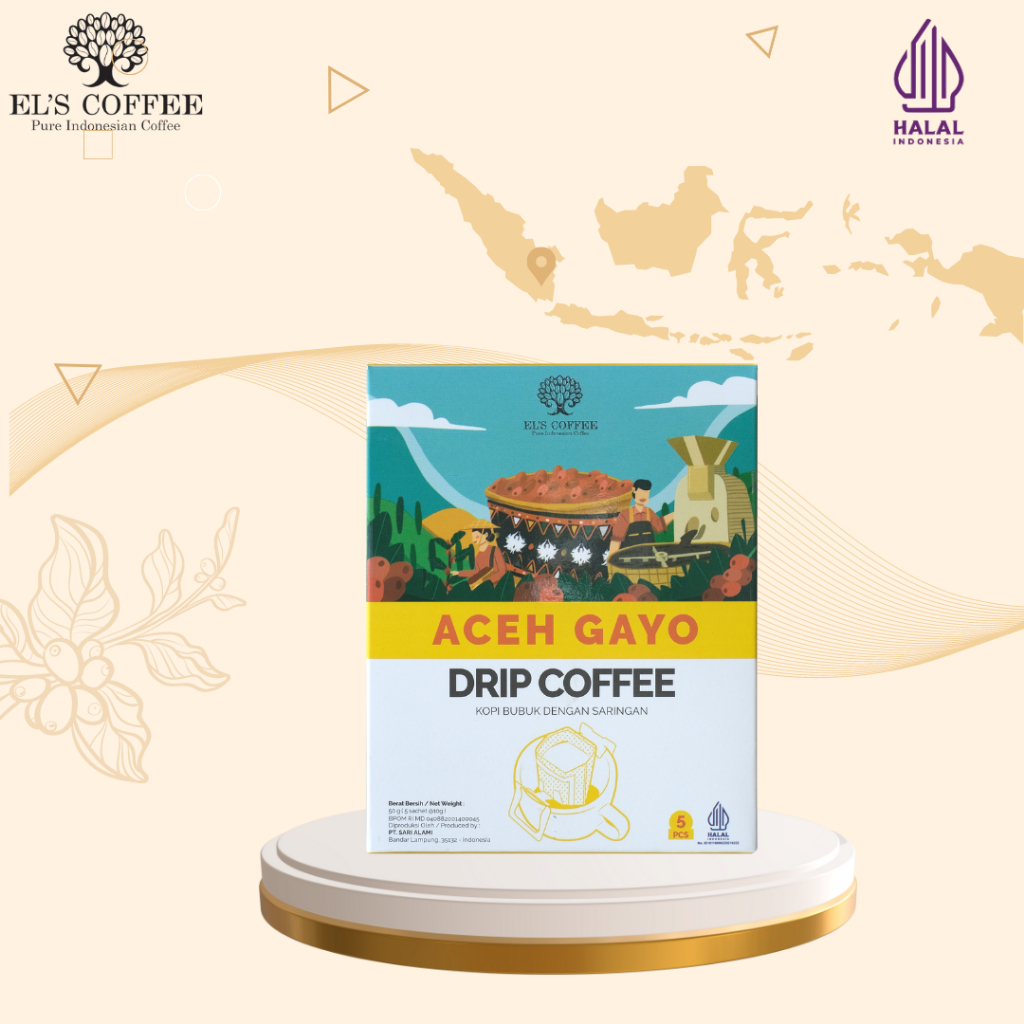 

EL'S COFFEE Aceh Gayo Arabika 10Gr 5Pcs Drip Kopi Pure Indonesia Coffee Roasted S1084