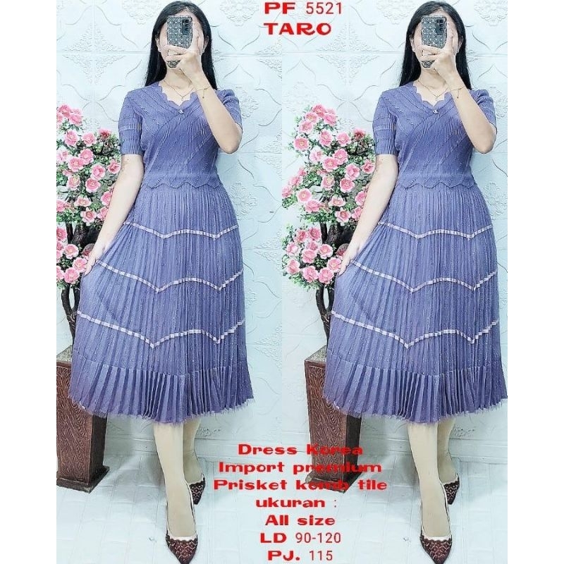 Dress korea import premium plisket