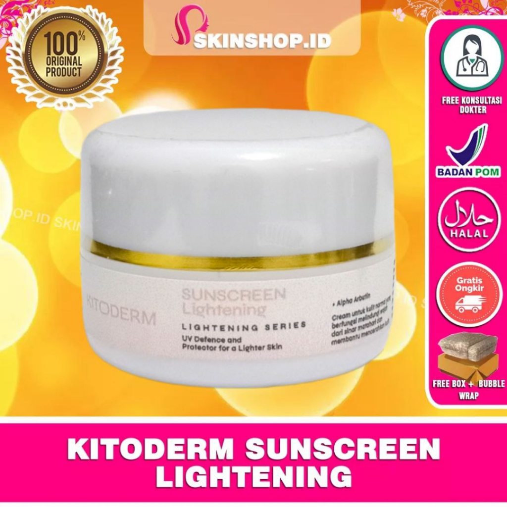 Kitoderm Sunscreen Lightening Cream 10gr Original / Krim Tabir Surya Pencerah BPOM Aman KT0101106