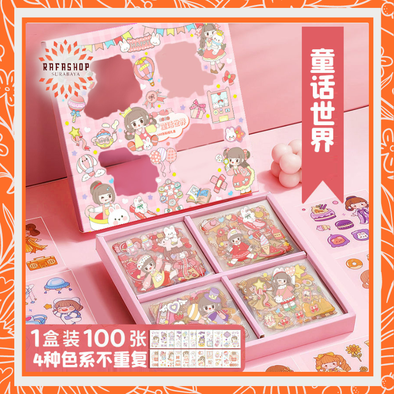 

HOME045 100 Lembar Stiker Motif Kartun Korea Lucu Anti Air Dekorasi Handbook Scrapbook DIY