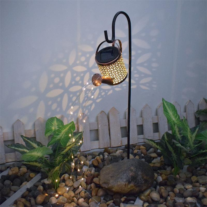 Lampu Taman Hias Model Teko Solar Waterproof Warm White Small - ICY91 - Bronze