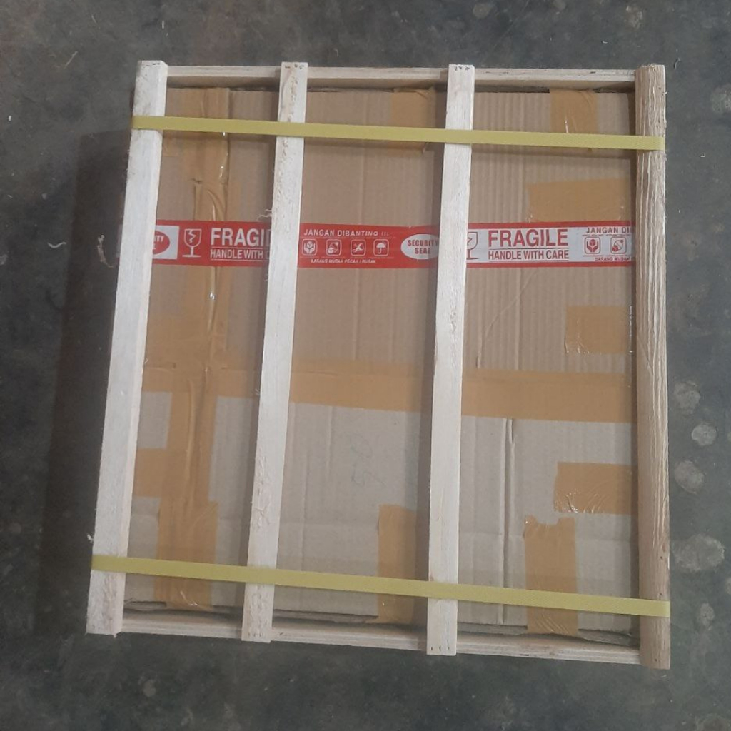 Packing Kayu Cermin Oval Cermin Kotak Polos dan LED