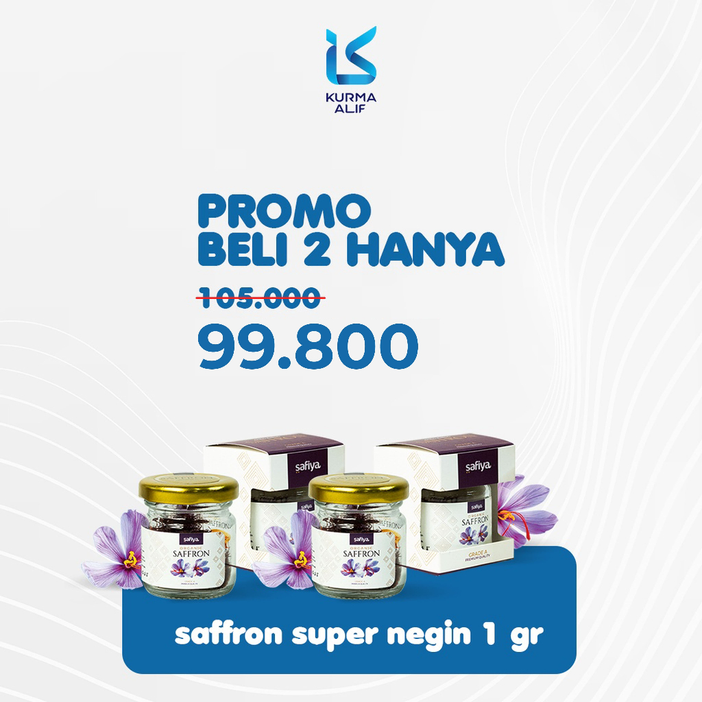 Saffron Safron Safiya Super Negin 1 gr / Saffron Premium Original Best Quality Premium SAFIYA HERBAL