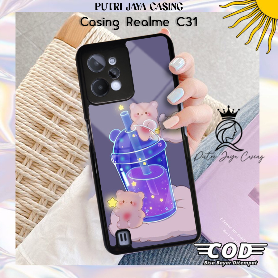 Case Realme C31 Cute Bear7 Casing C31 Terbaru Hardcase Softcase Glossy kesing Terlaris PutriJayaCase