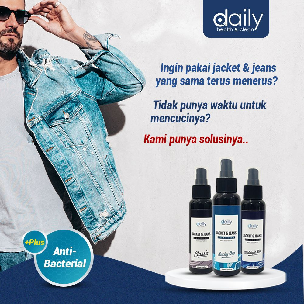 DAILY JACKET &amp; JEANS PERFUME ANTI BACTERIAL / PARFUM JAKET DAN CELANA