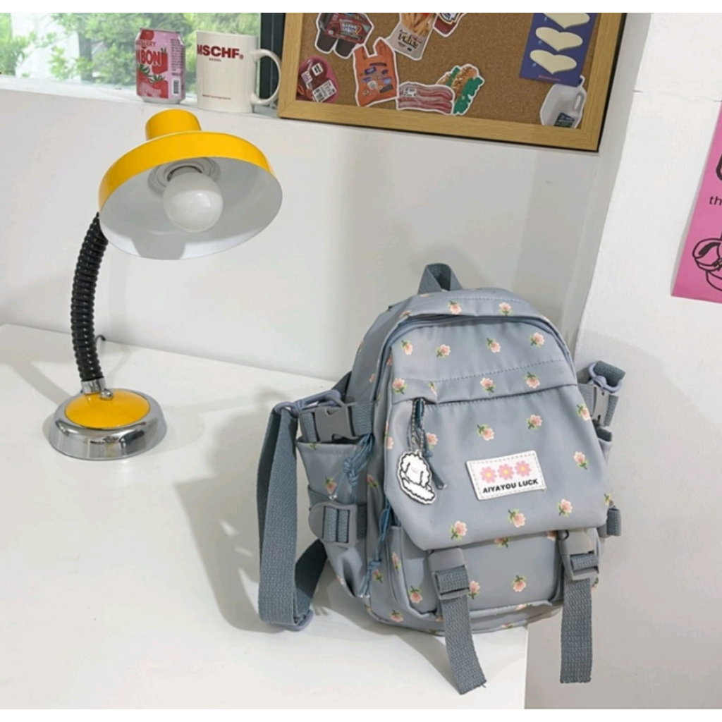 TAS RANSEL MIMI TAS RANSEL SEKOLAH EDISI TERBARU ALA KOREA TAS BUNGA TULIP UNTK ANAK FAUD TK DAN ABG BONUS BONEKA
