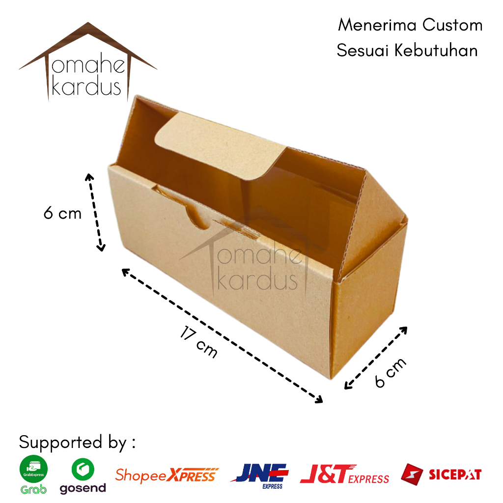 

kardus DIE CUT POLOS BARU UK 17x6x6 cm BARU