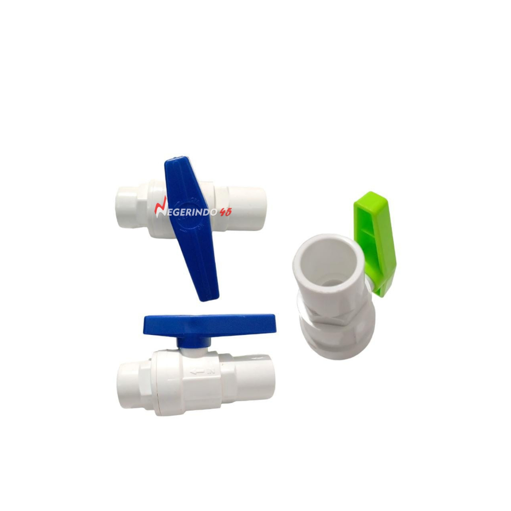 STOP KRAN AIR TEBAL POLOS 1/2&quot; 3/4 INCH BALL VALVE PVC WARNA