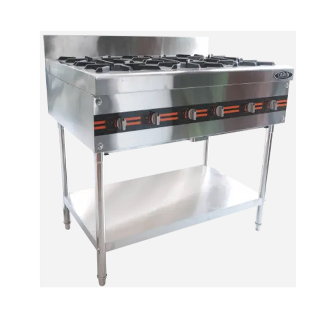 CROWN YSN-ST6 Gas Open Burner kompor pemasak skala besar 6 Burner