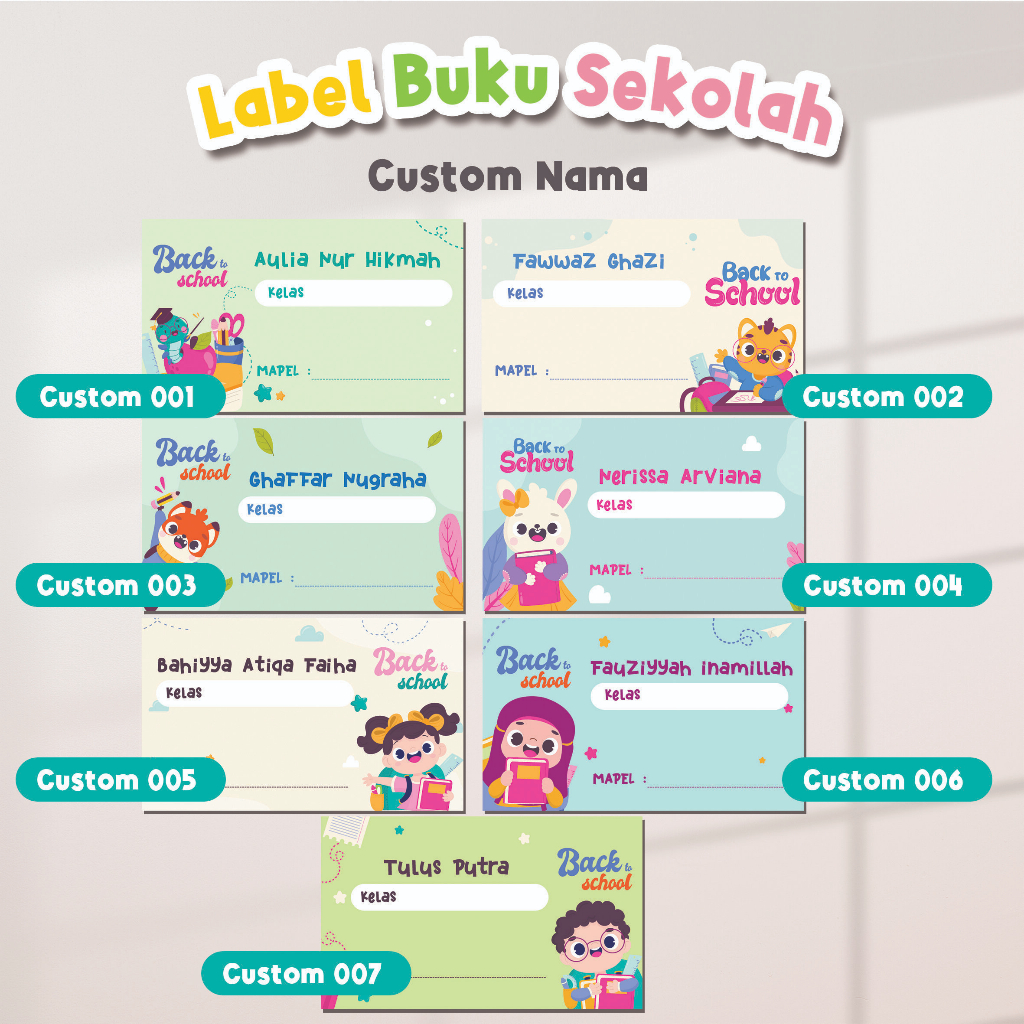 

Stiker Label Buku Pelajaran Sekolah CUSTOM NAMA - Stiker mata pelajaran Isi 20 Stiker Mapel