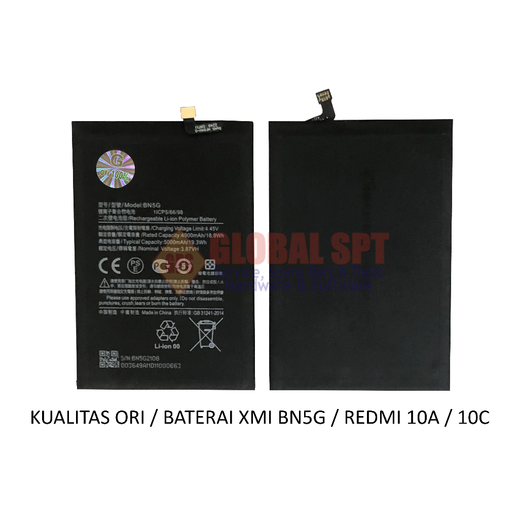 KUALITAS ORI / BATERAI XIAOMI BN5G / BATRE REDMI 10A / BATERE 10C