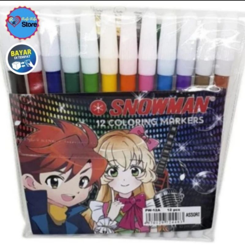 

Snowman Spidol 12 Warna Coloring Markers PW-12A