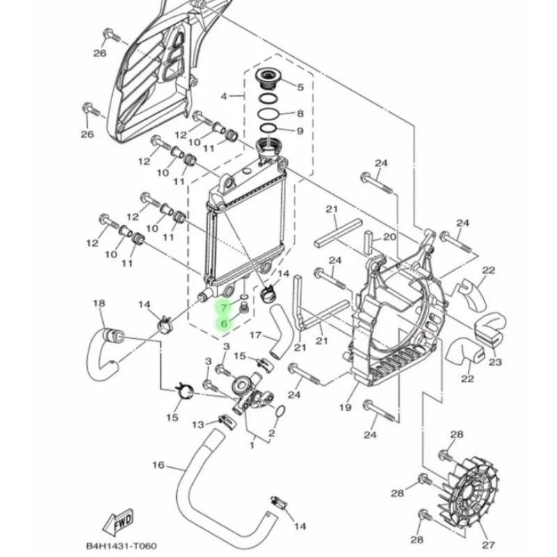 BAUD BAUT PEMBUANGAN AIR RADIATOR NMAX AEROK MX VIXION OLD VIXION NEW NVL R25 R15 XEON MX KING YAMAHA ( ORI KODE 5ST-E2615-00 )