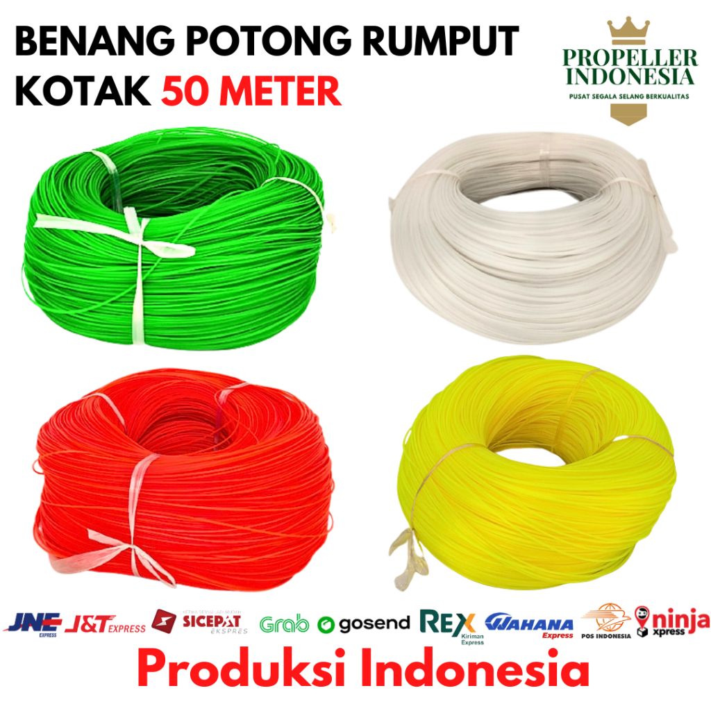 Tali Senar Potong Rumput kotak 50 METER Benang Potong rumput 2.4mm