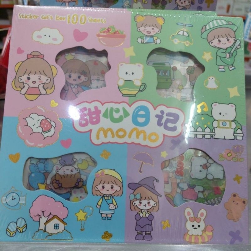 

STIKER MOMO ISI 100pc MOTIF RANDOM KEMASAN BOX BARANG READY STOK