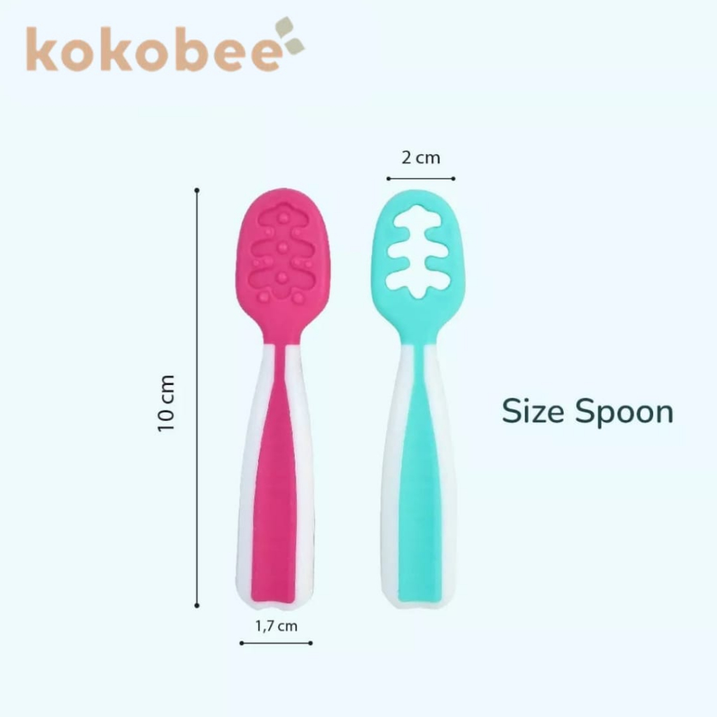 KOKOBEE BABY PRE SPOON SET / SENDOK DAN GARPU / NUMNUM / Training spoon / BLW / Dips Glacier spoon /sendok bayi/ sendok makan bayi / alat makan bayi