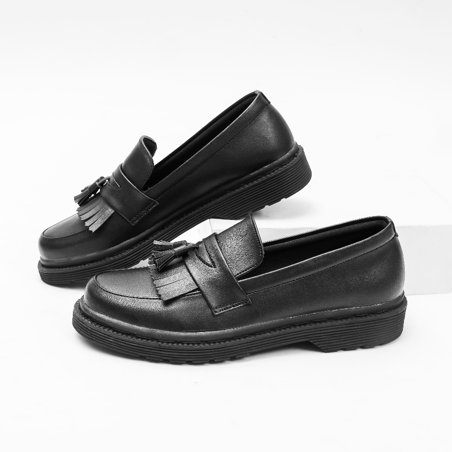 Sepatu Formal Loafers Pria Hitam Original Casual Keren Elegan Loafer Kerja Pria - Bian Men