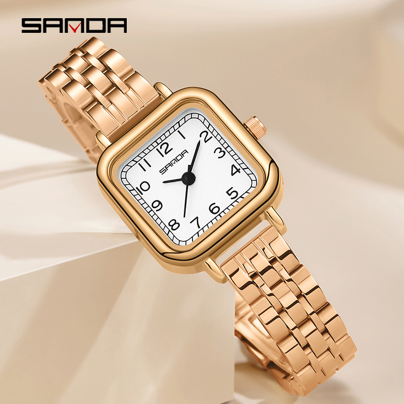 SANDA 1120 Jam Tangan Wanita Analog Retro Style Tali Stainless Rantai Quartz WATCHKITE WKOS