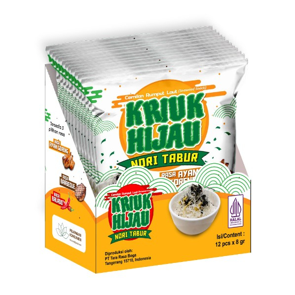 

KRIUK HIJAU NORI TABUR ISI 12 X 8 GR