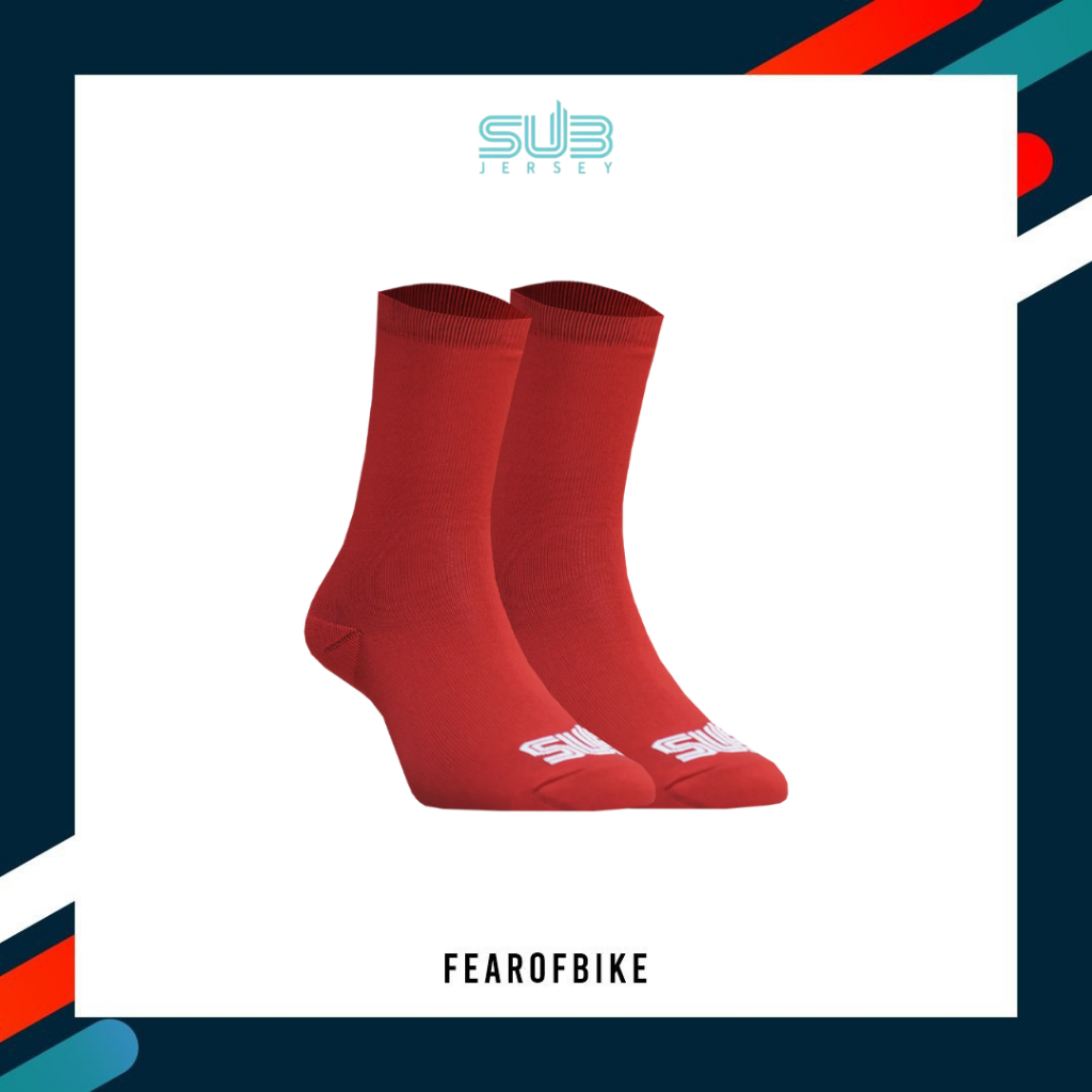 Sub Jersey Basic Socks Red kaos kaki merah sepeda gowes subjersey cycling