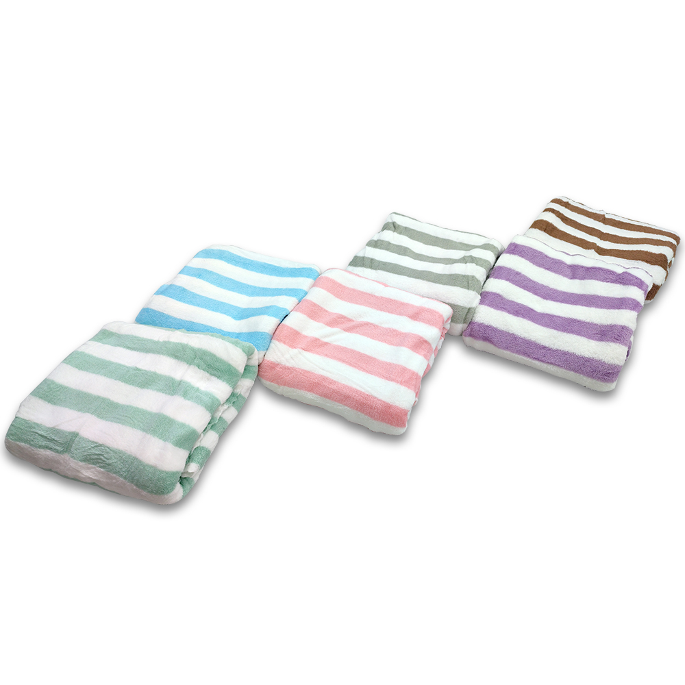 Handuk 2in1 H16 Handuk Mandi Mikrofiber Tebal Lembut Menyerap Air Bath Towel Sets Soft Fluffy Motif Salur