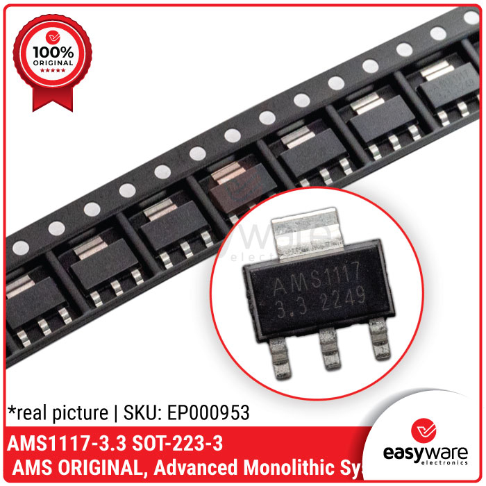 AMS1117-3.3 SOT-223 ORIGINAL AMS AMS1117 3.3V IC LDO Voltage Regulator