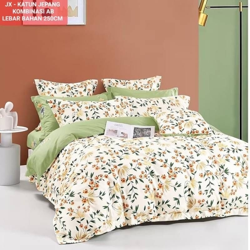 bedcover set sprei 180x200 katun jepang premium