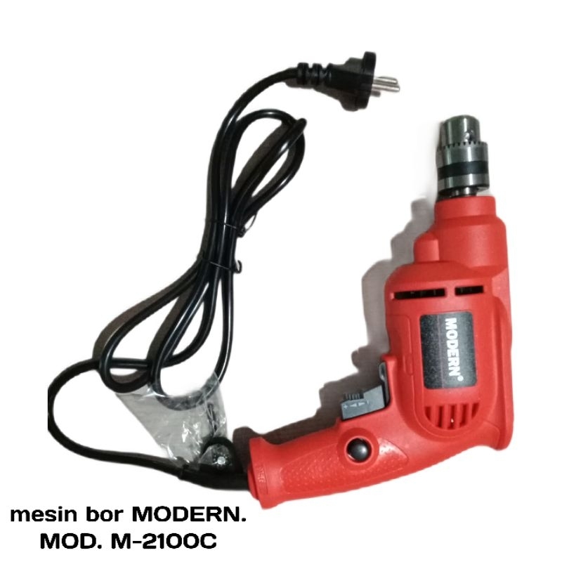 Mesin Bor Listrik Modern M-2100c 10mm Bolak Balik / Bor Listrik bolak balik