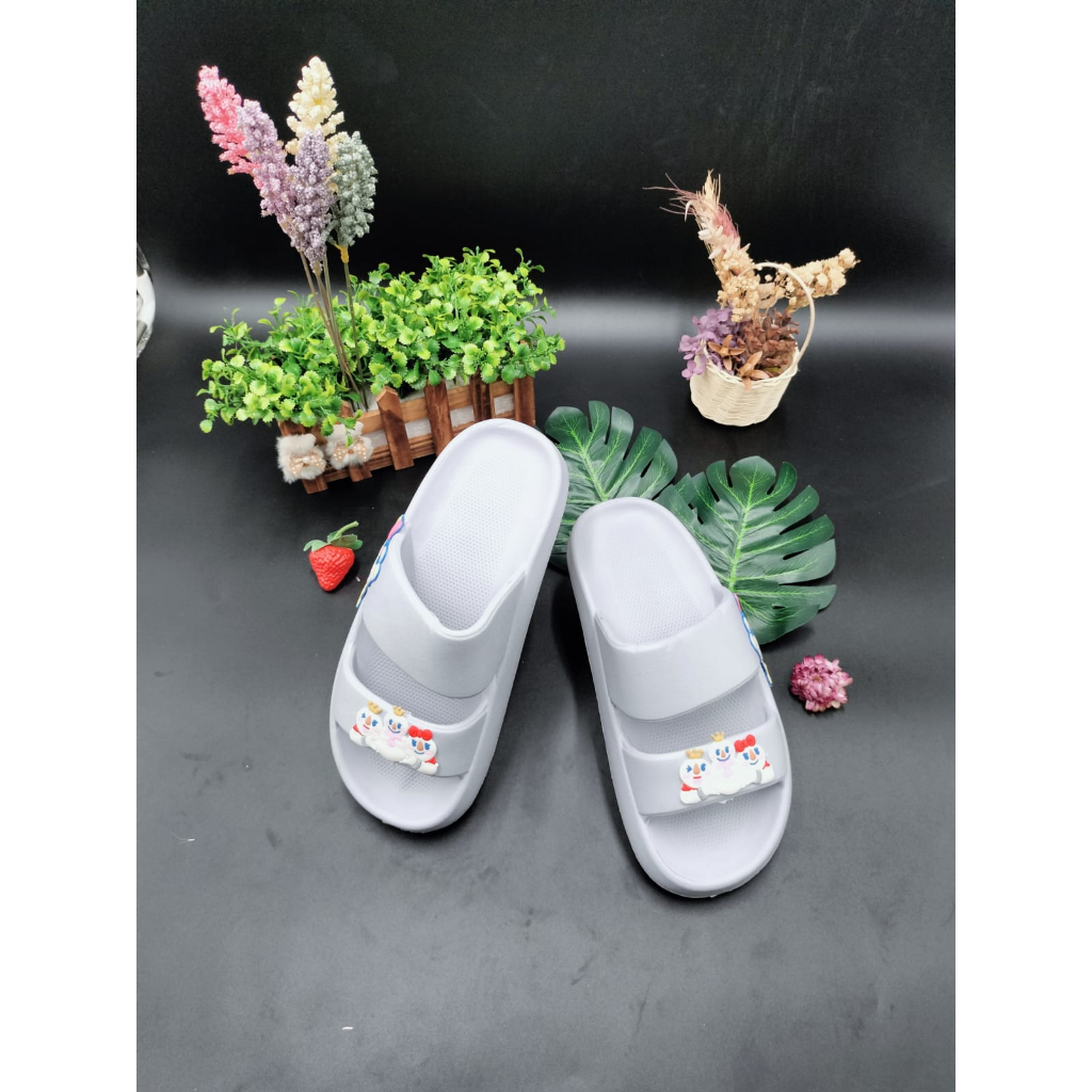 Sandal Slop Rumah Karet Motif Mixue Sandal Slip On Korean Style Sandal Santai Rumahan 9012-10