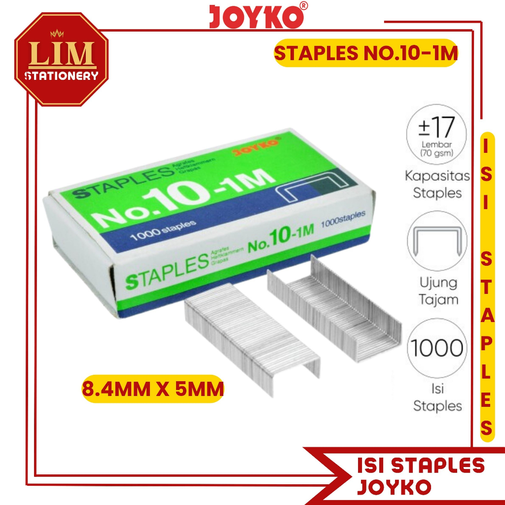 

20PACK - Isi Staples No.10 / Isi Stapler Kecil Joyko 8.4X5MM PACK