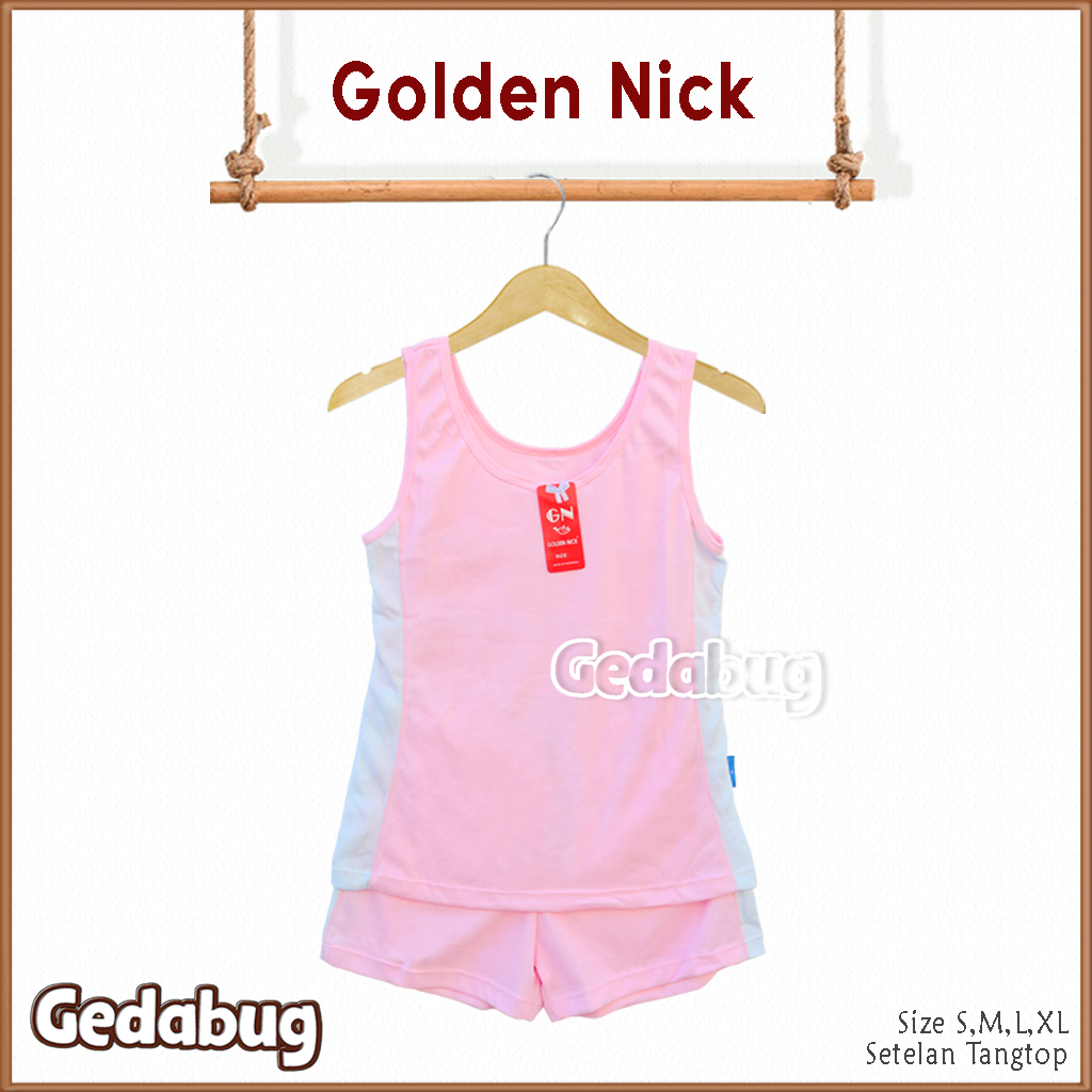 Setelan Tangtop Golden Nick SK 001 Tali Lebar | Setelan Daleman dewasa Lembut | Gedabug