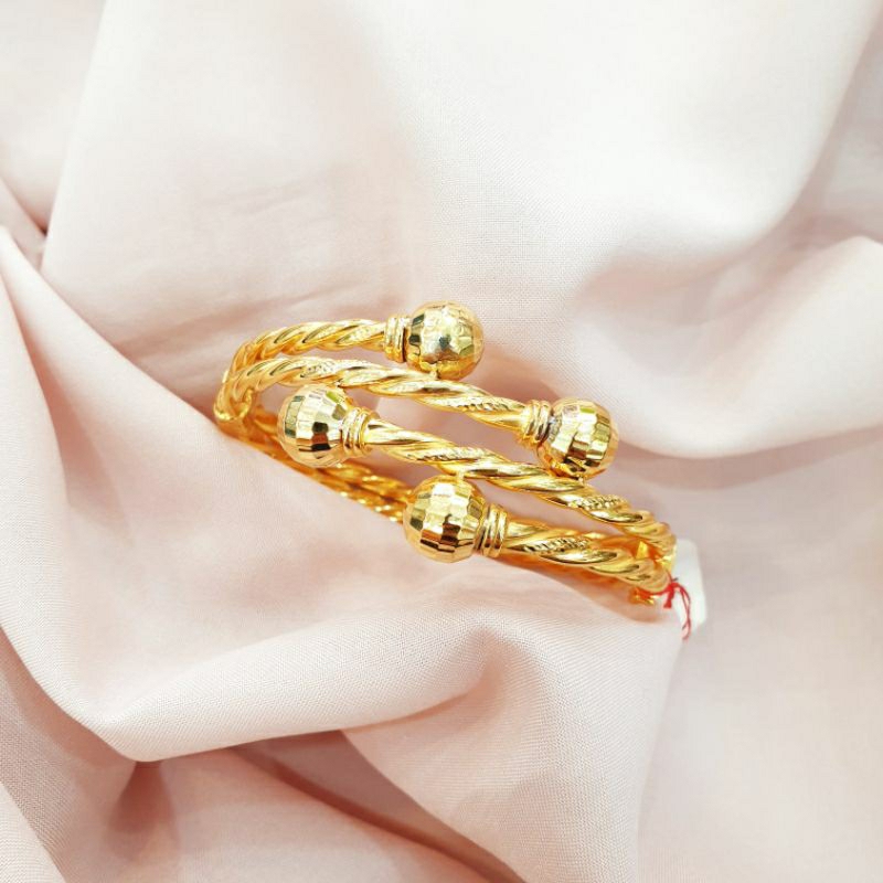 Gelang bola lilit emas asli kadar 375 8K