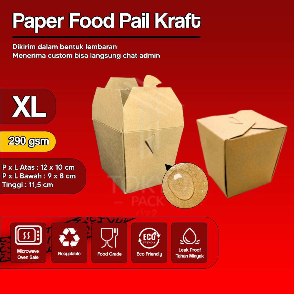 PAPER FOOD PAIL /RICE BOX PAPER/FOOD PAIL BOX MEDIUM/LARGE