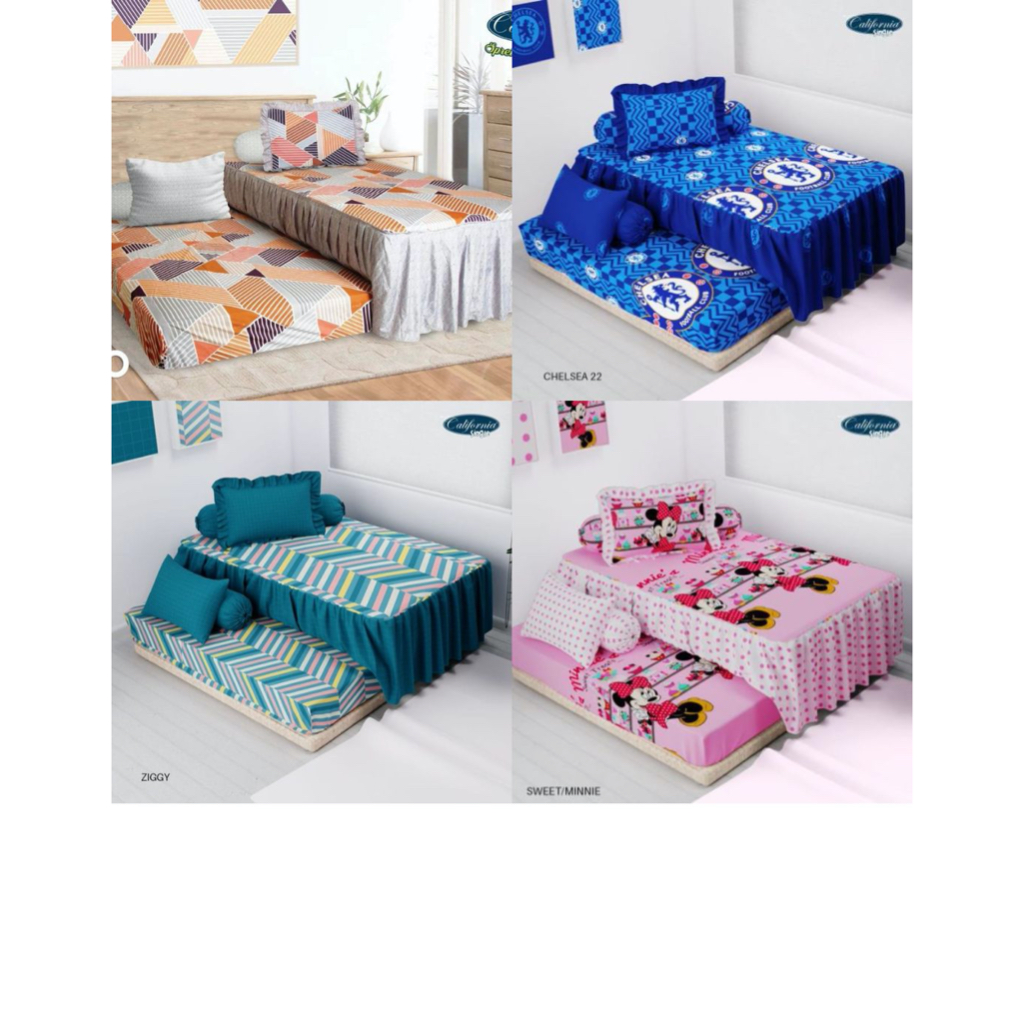 Sprei Kasur Sorong (Bisa Cod) Duo merk California Double Bed, Kasur Sleding, Rumbai Single