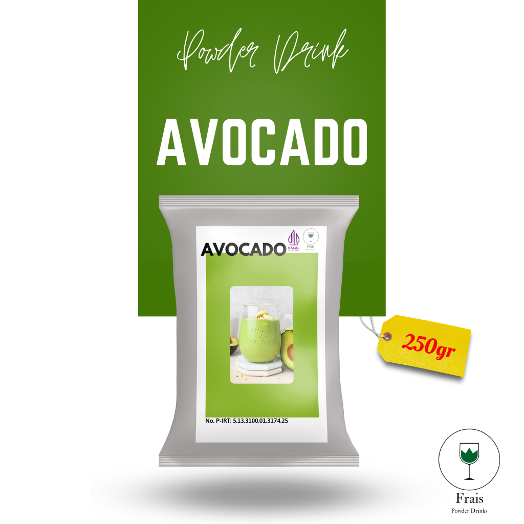 BUBUK MINUMAN RASA AVOCADO 250GR / SERBUK MINUMAN ANEKA RASA / BUBUK MINUMAN KEKINIAN / MINUMAN INSTAN / DRINKS POWDER / SERBUK MINUMAN BOBA