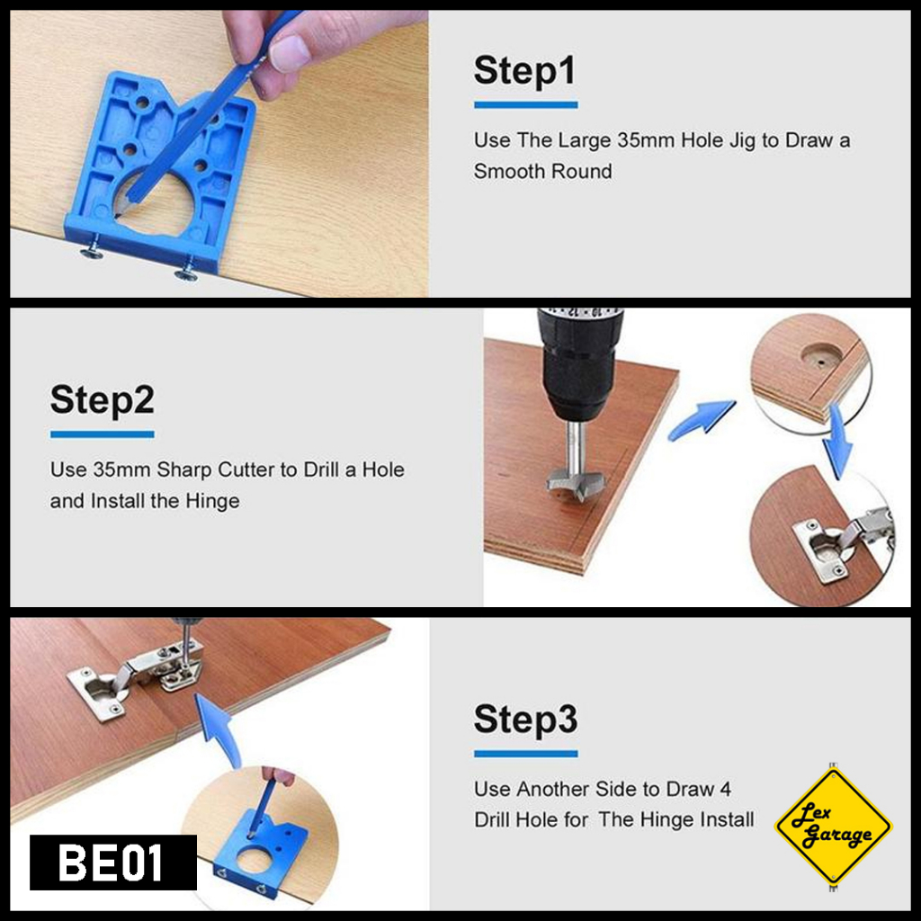 Hinge Drill Jig Mal Panduan Mata Bor Engsel Sendok 35 mm