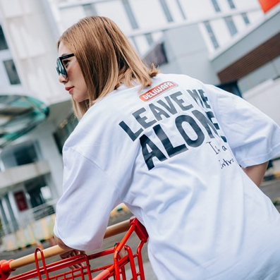 Deliwafa  -  [Deliwafa]Oversize Unisex T-Shirt Leave Me Alone