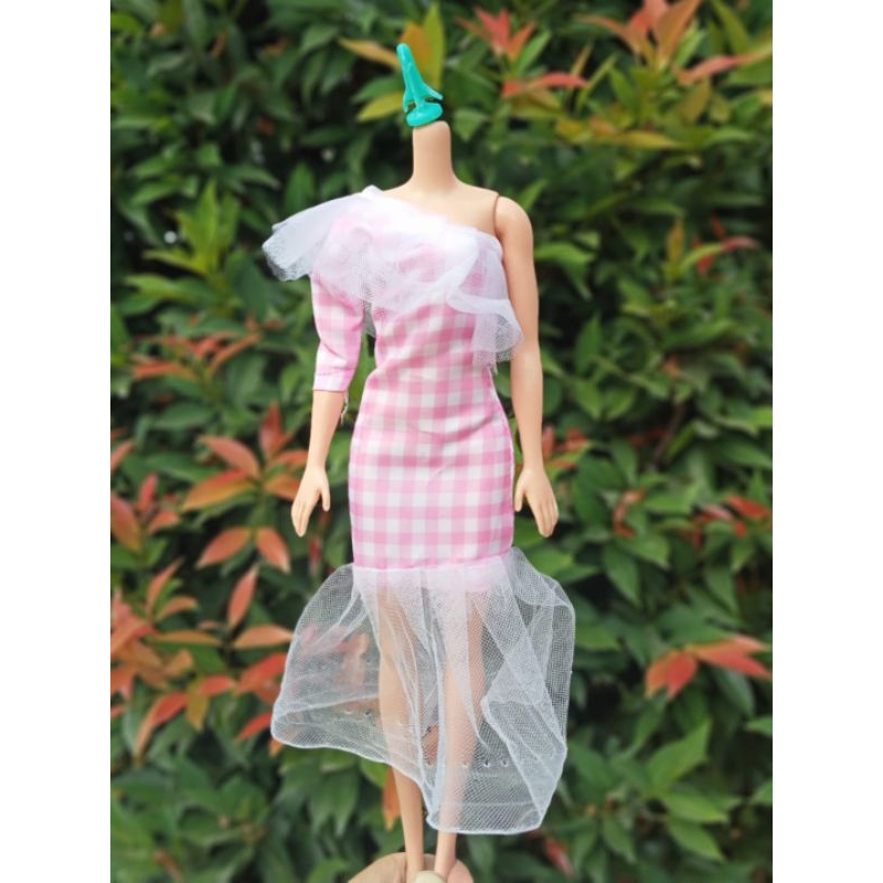 baju boneka berbi minidress cewek 30cm