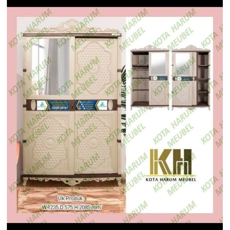 lemari pakaian plastik 2 pintu olymplast classic OTC sliding bandung